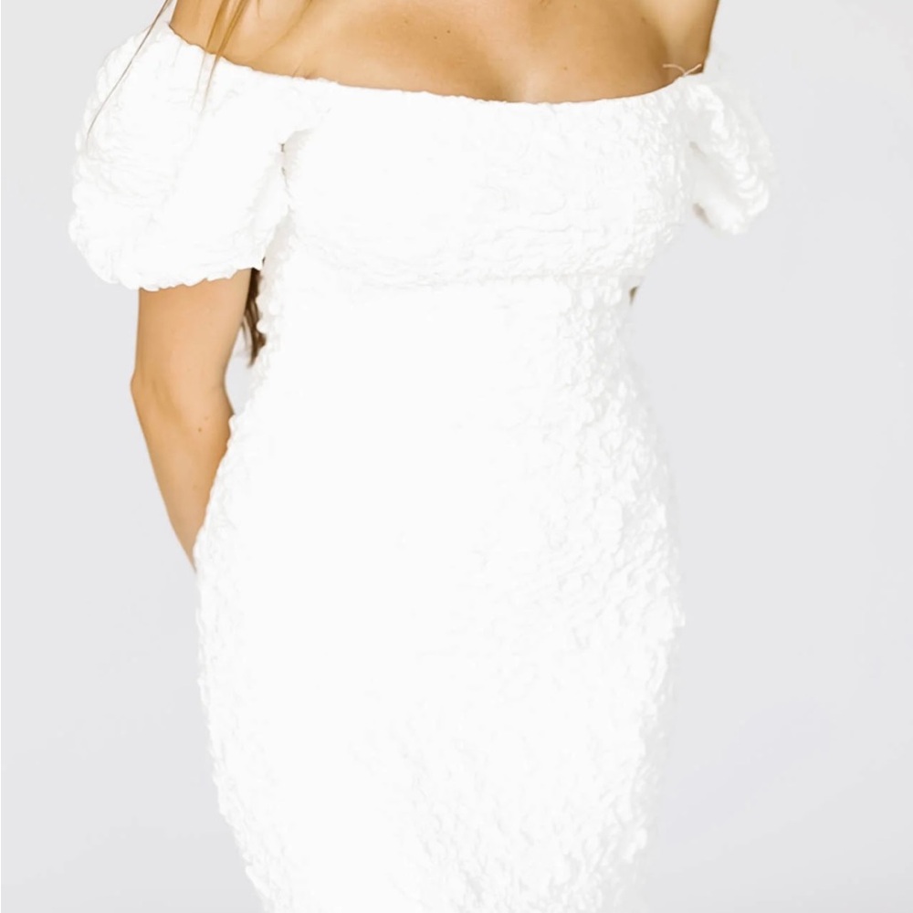 Worth collective madden textured maxi dress in white